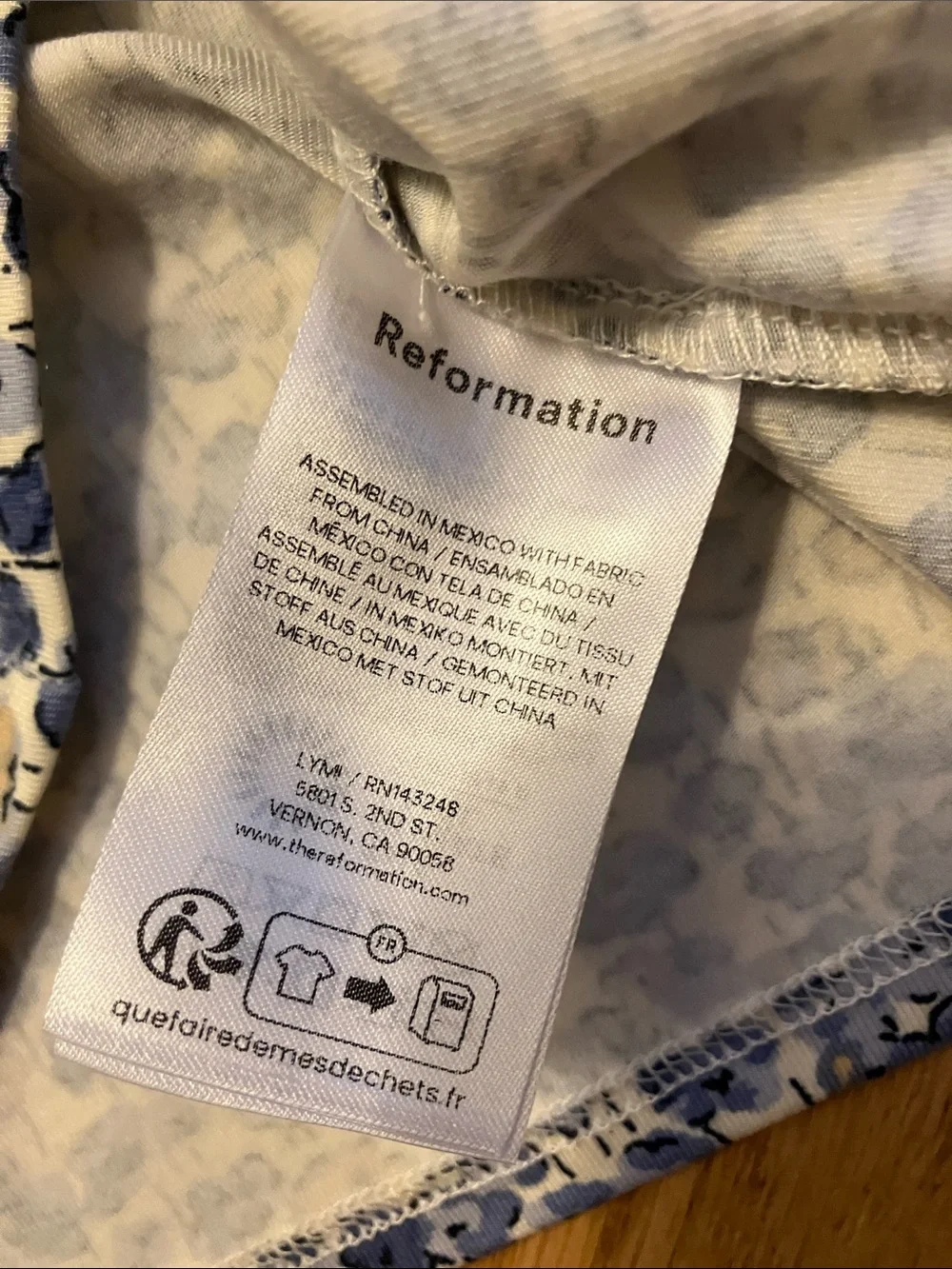 Reformation Blue and Cream Floral Tank Top - Picture 5 of 6